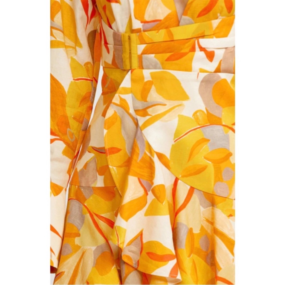 Acler Corcica Linen  Yellow Size 8 Wrap Dress - Picture 5 of 16